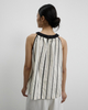 Vertical Striped Halter Vest