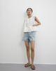 Fringed Denim Shorts
