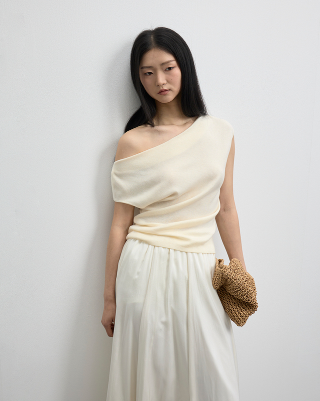 One-shoulder Elegant Sleeveless Knitted Vest