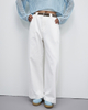 High-waisted Narrow Straight-leg Pants