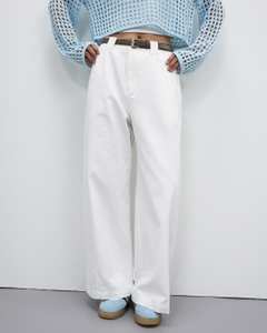 High-waisted Narrow Straight-leg Pants