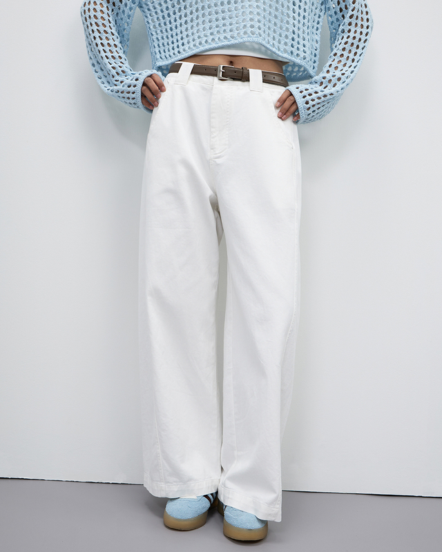 High-waisted Narrow Straight-leg Pants