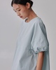 Round Neck Lantern Sleeve Crop Top