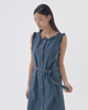 Gabriella Raw Edge Button Down Denim Dress