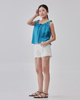 Scrunched Neck Ribbon Swing Tank Top