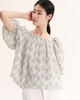 2064 One-shoulder Puffy Sleeve Shirt