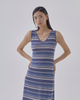 Reagan V-Neck Striped Fitted Dress