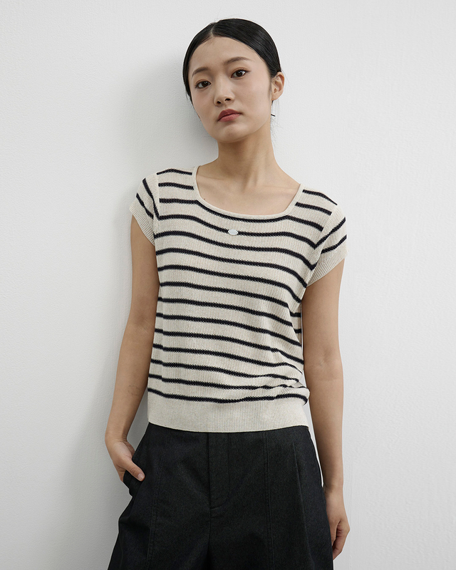 Contrasting Color Striped Pullover