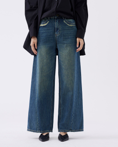 Vintage Washed Wide Leg Jeans