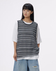 Hollowed-out Vacation-style Knitted Striped Waistcoat