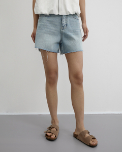 Fringed Denim Shorts