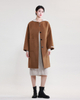 Collarless Cotton Wool Coat