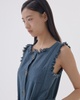 Gabriella Raw Edge Button Down Denim Dress