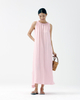 Farah Pleated High Neck Swing Dress