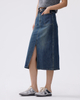 Denim Skirt with Slit Front