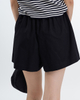 Solid Color Elastic-waist Shorts