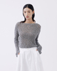 Boatneck Cropped Long Sleeve Top