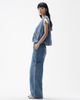 Retro Denim Workwear Casual Pants
