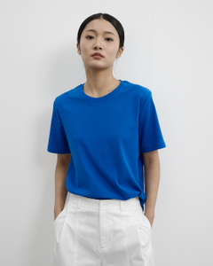 Basic shoulder-length short-sleeved T-shirt