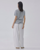Short-sleeved loose grey design T-shirt