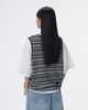 Hollowed-out Vacation-style Knitted Striped Waistcoat