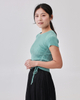 Side Ruched Ribbon Top