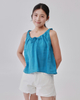 Scrunched Neck Ribbon Swing Tank Top