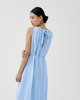 Farah Pleated High Neck Swing Dress