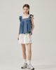 Sleeveless Top with Frills