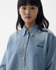 Embroidered Short Denim Shirt