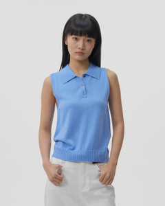 Polo Collar Sleeveless Vest