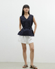 Linen Simple Wide-leg Drawstring Shorts