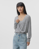 A Long-sleeved Knitted Sweater with A Twisted Design And Crossed V-neck