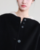 Collarless Cotton Wool Coat