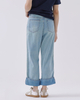 Ginny Straight Leg Cuffed Denim Pants