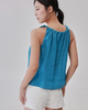 Scrunched Neck Ribbon Swing Tank Top