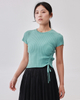 Side Ruched Ribbon Top