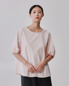 Round Neck Lantern Sleeve Crop Top