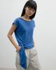 Round-neck Design Sense Tied Flying Sleeve T-shirt