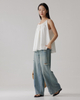 Drawstring Pleated Loose Vest Blouse