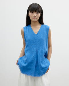 A Simple V-neck Blue Vest
