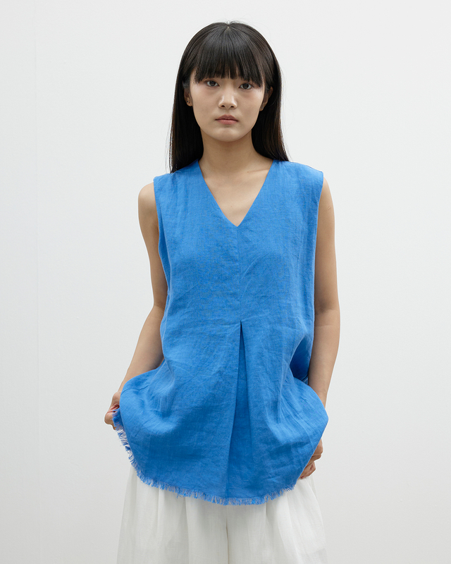 A Simple V-neck Blue Vest