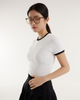 Color-blocking, Form-fitting Short-sleeved T-shirt