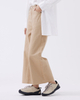 Khaki Wide-leg Casual Pants